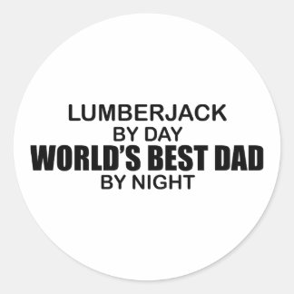 Sticker Rond Meilleur papa du monde - Lumberjack