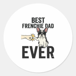 Sticker Rond Meilleur Papa Frenchie Ever Drôle Design de T-shir