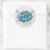 Sticker Rond Meilleur papa jamais (Sac)