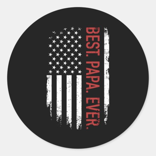 Sticker Rond Meilleur Papa Jamais Avec Nous Drapeau Américain P (Devant)
