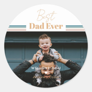 Sticker Rond Meilleur papa jamais Nous t'aimons