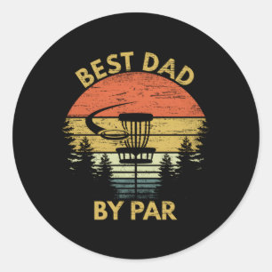 Sticker Rond Meilleur Papa Par Par Disque Golf Fête des pères
