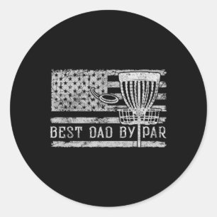 Sticker Rond Meilleur Papa Par Par Drapeau Américain Vintage Di
