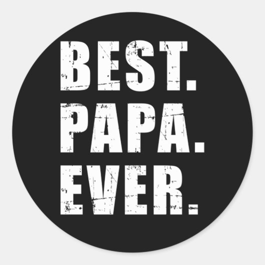 Sticker Rond Meilleur Papa Pour Grand-Père (Devant)