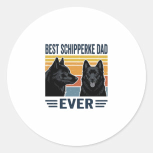 Sticker Rond Meilleur Papa Schipperke Jamais Design Vectoriel R
