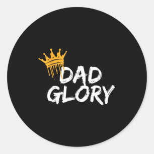 Sticker Rond Meilleur Papa Sur Cœur Design Simple Et Élégant 