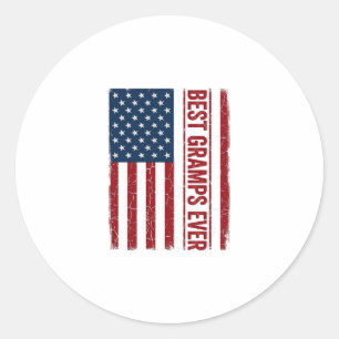 Sticker Rond Meilleur Papi Patriote Drapeau Vector Design_1