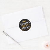 Sticker Rond meilleur patron du monde (Enveloppe)