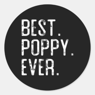Sticker Rond Meilleur Pavot Jamais Father’S Jour Pour Le Pavo
