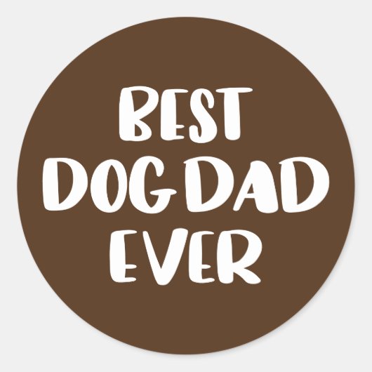 Sticker Rond Meilleur père de chien jamais (Devant)