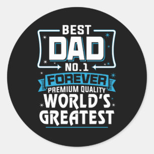 Sticker Rond Meilleur Père Papa meilleur du monde No.1