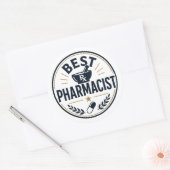 Sticker Rond Meilleur Pharmacien (Enveloppe)