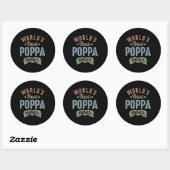 Sticker Rond Meilleur Poppa du monde (Feuille)