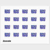 Sticker Rond Meilleur PopPop du monde (Feuille)