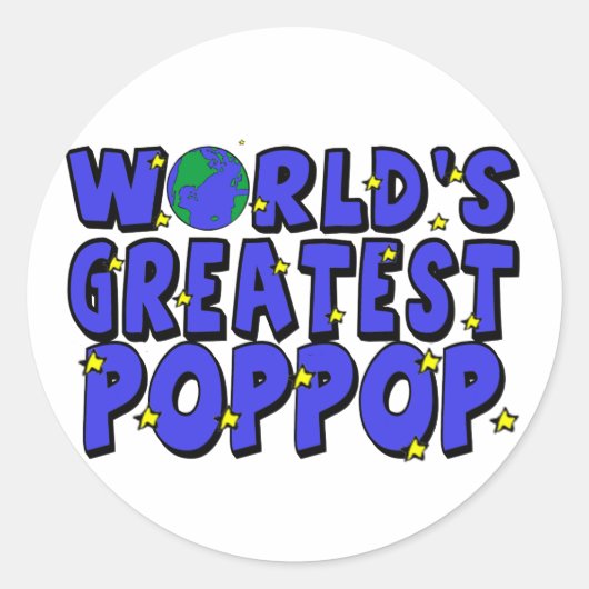 Sticker Rond Meilleur PopPop du monde (Devant)