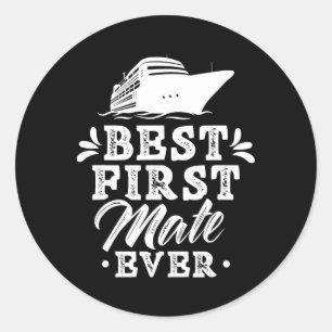 Sticker Rond Meilleur Premier Officier de Yacht de Mer Bateau N