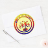 Sticker Rond Meilleur prix de maman Rainbow Family (Enveloppe)