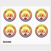 Sticker Rond Meilleur prix de maman Rainbow Family (Feuille)