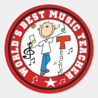 Sticker Rond Meilleur professeur de musique du monde