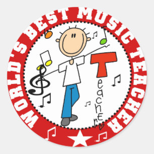 Sticker Rond Meilleur professeur de musique du monde