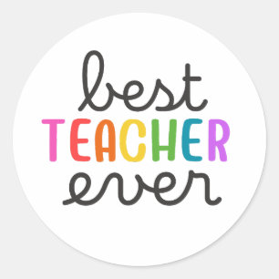 Sticker Rond meilleur professeur de tous les temps