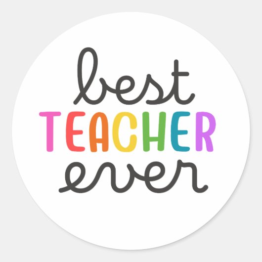 Sticker Rond meilleur professeur de tous les temps (Devant)