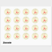 Sticker Rond Meilleur Professeur Ever A Plus Papier Note (Feuille)