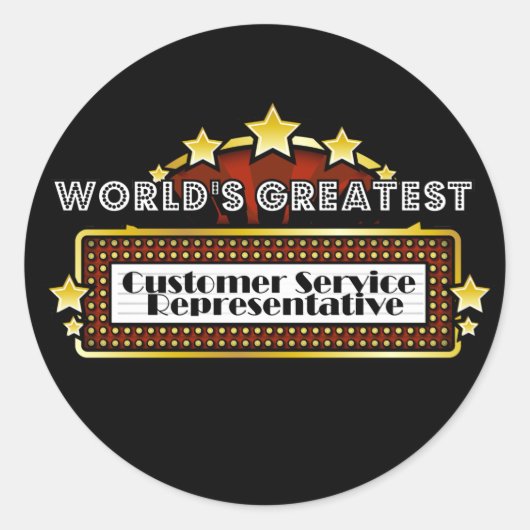 Sticker Rond Meilleur représentant du service à la clientèle au (Devant)