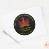 Sticker Rond Meilleur sirop d'érable Feuille rouge en automne H (Enveloppe)