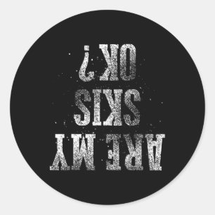 Sticker Rond Meilleur Ski Enfants Ski Cadeau Joli Skier Hommes