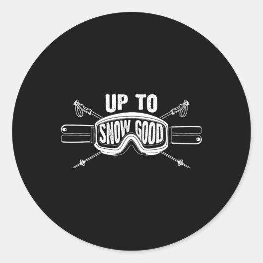 Sticker Rond Meilleur Snowboard Ski Ride Cadeau Skieurs Mignonn (Devant)