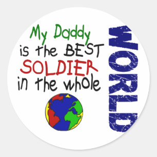 Sticker Rond Meilleur Soldat Dans Le Monde 2 (Papa)