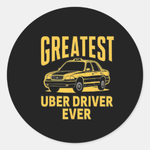 Sticker Rond Meilleur Uber Driver Jamais Uber Driver Funny 3