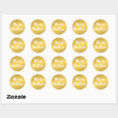 Sticker Rond Meilleur vendeur Gold White (Feuille)