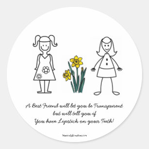 Sticker Rond Meilleure collection d'amis transparente