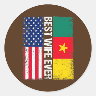 Sticker Rond Meilleure femme jamais drôle Fête des mères Camero