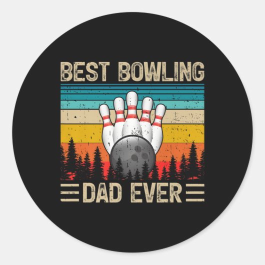 Sticker Rond Meilleure Fête des pères de Bowling Papa (Devant)