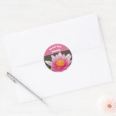 Sticker Rond Meilleure Grandma Vivid Pink Water Lily Flower (Enveloppe)