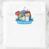 Sticker Rond Meilleure infirmière du monde (Sac)