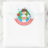 Sticker Rond Meilleure infirmière du monde (Sac)