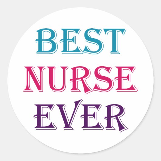 Sticker Rond Meilleure infirmière jamais (Devant)