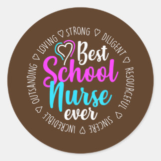 Sticker Rond Meilleure infirmière scolaire jamais appréciée