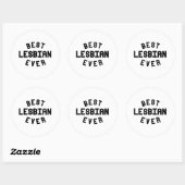 Sticker Rond Meilleure Lesbienne (Feuille)