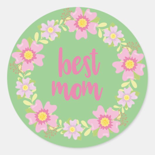 Sticker Rond Meilleure maman (Devant)