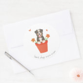 Sticker Rond Meilleure maman chien Ever Australian Shepherd Pot (Enveloppe)