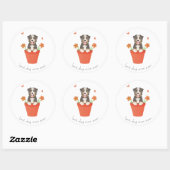 Sticker Rond Meilleure maman chien Ever Australian Shepherd Pot (Feuille)