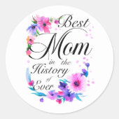 Sticker Rond Meilleure maman dans l'histoire d'Ever (Devant)