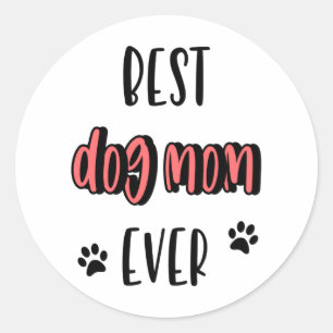 Sticker Rond  Meilleure maman de chien