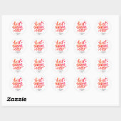 Sticker Rond Meilleure Maman du Monde en Calligraphie Rouge et  (Feuille)
