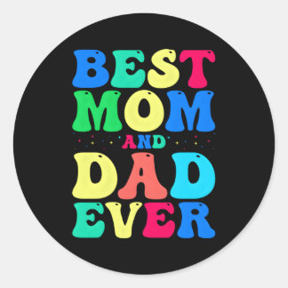 Sticker Rond Meilleure Maman Et Papa Fêtent Jamais Votre Pa Inc